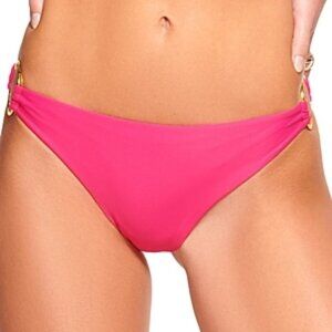 Ramy Brook Peri Side O Ring Swim Bikini Bottom Size 8 M Hot Pink